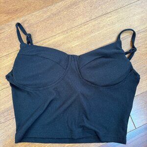 black cropped top with padding